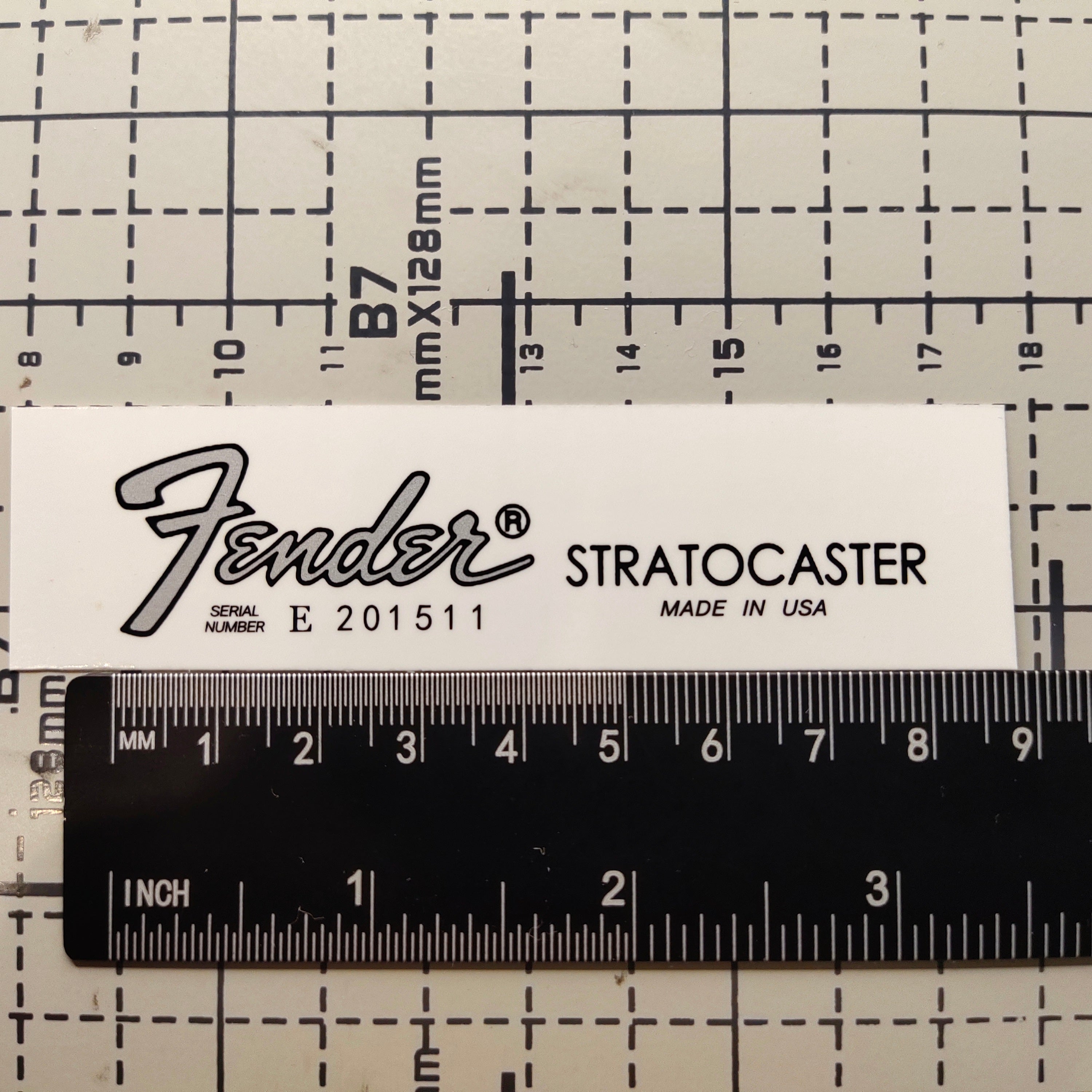 3Pcs Strat USA Silver Electric Guitar Decal