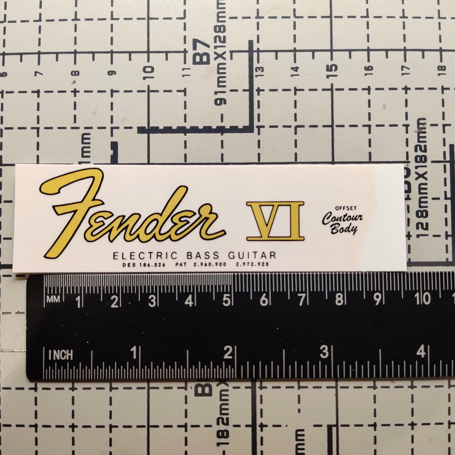 3Pcs VI Bass Electric Guitar Decal