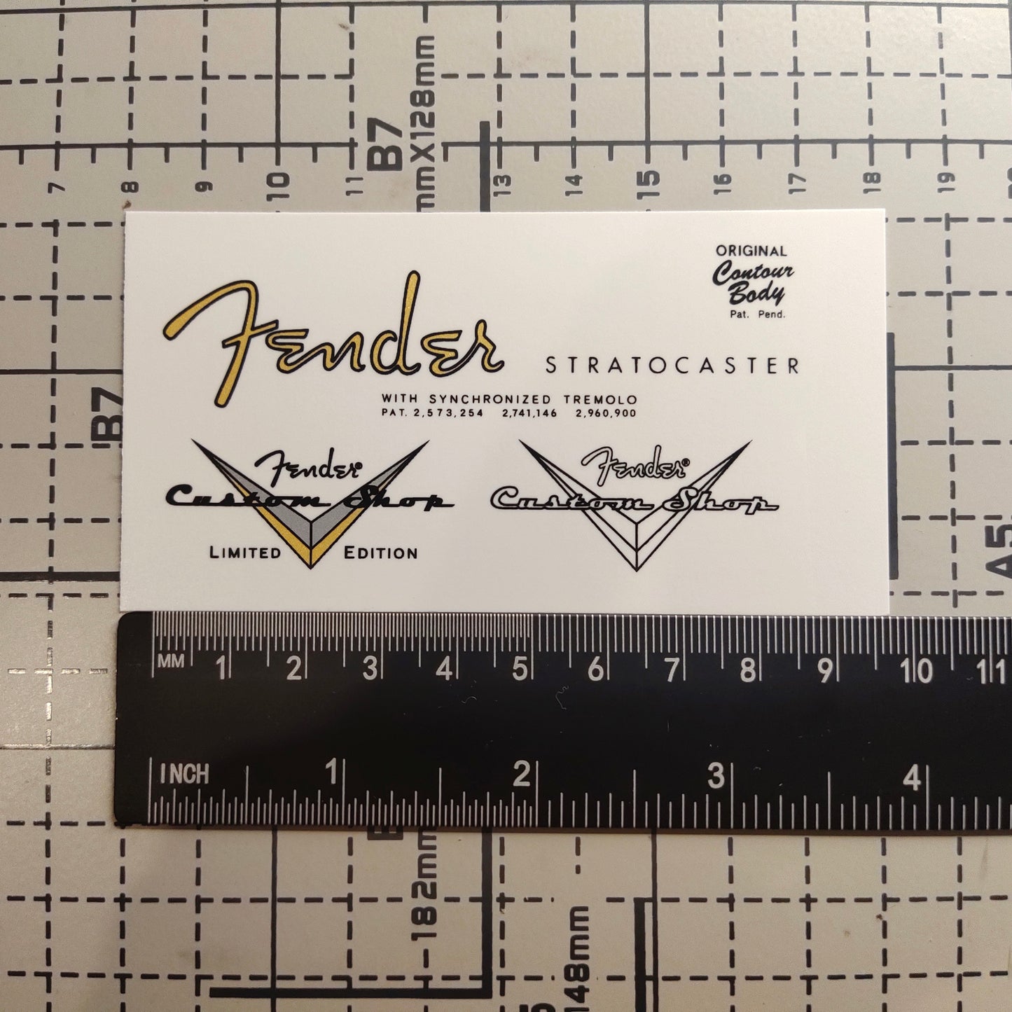 3Pcs Custom Strat 62 Electric Guitar Decal