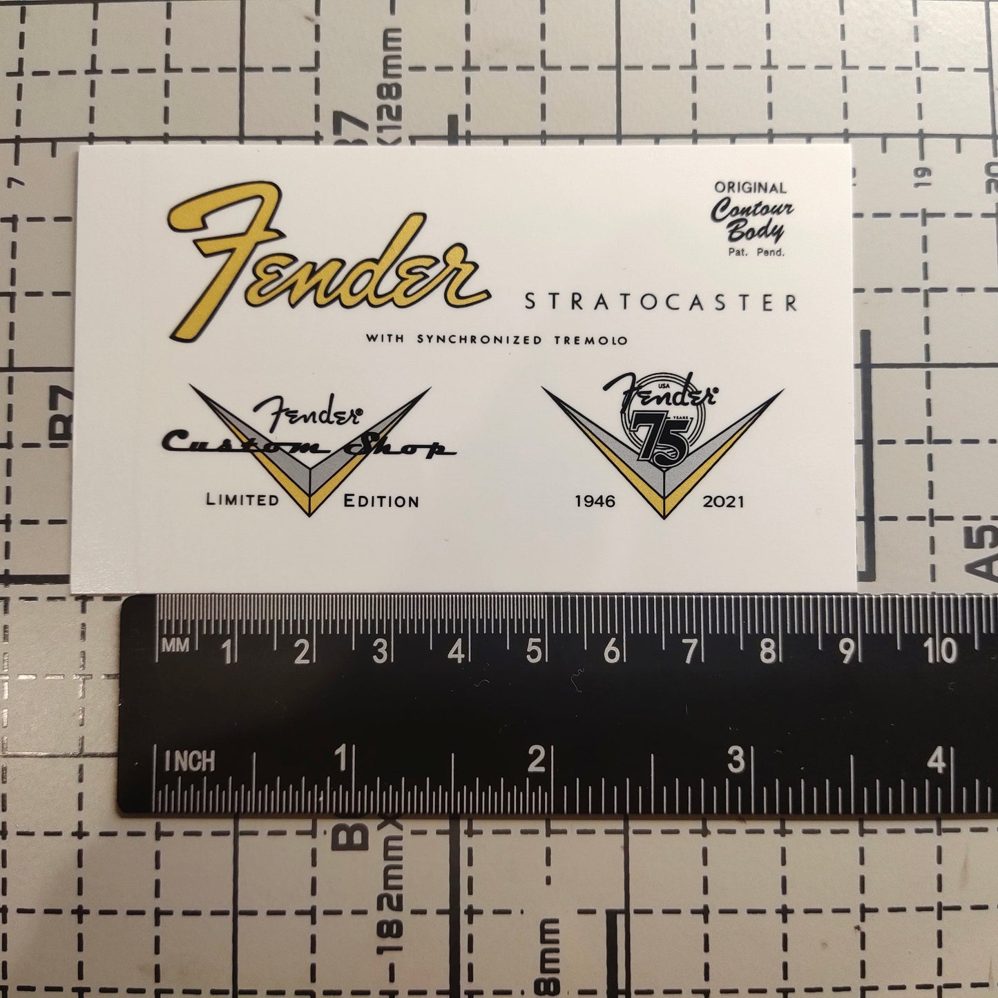 3Pcs Custom Strat 75th Electric Guitar Decal