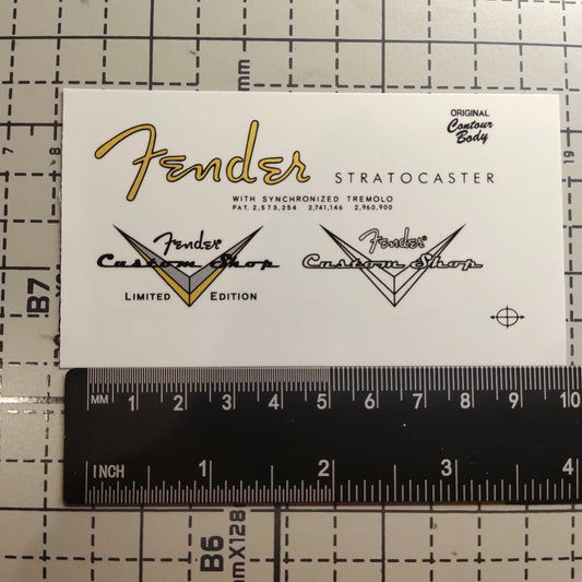 3Pcs Custom Strat 63 Electric Guitar Decal