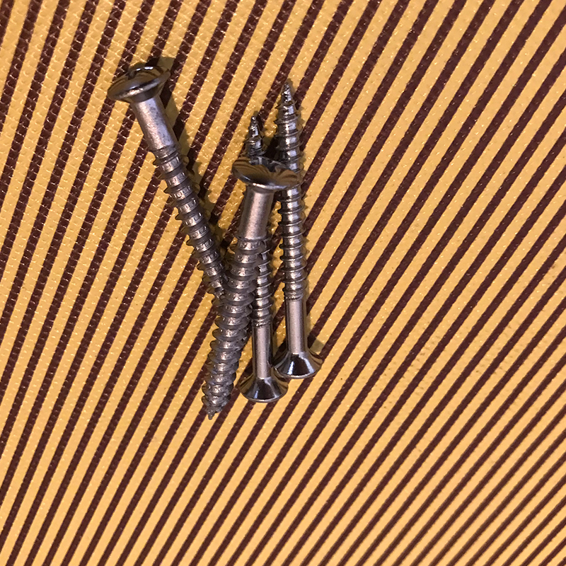 Guitar body connecting screw