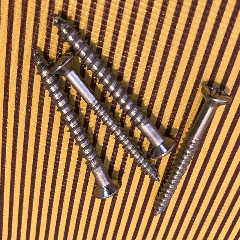 Guitar body connecting screw